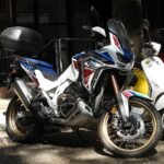 2022 Honda CRF1100L Africa Twin in Pearl Glare White Tricolor, front right